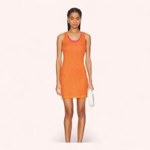 Le Superbe Vibrant Orange Strawberry Breathable Comfy Airy Mini Dress NWT Size S